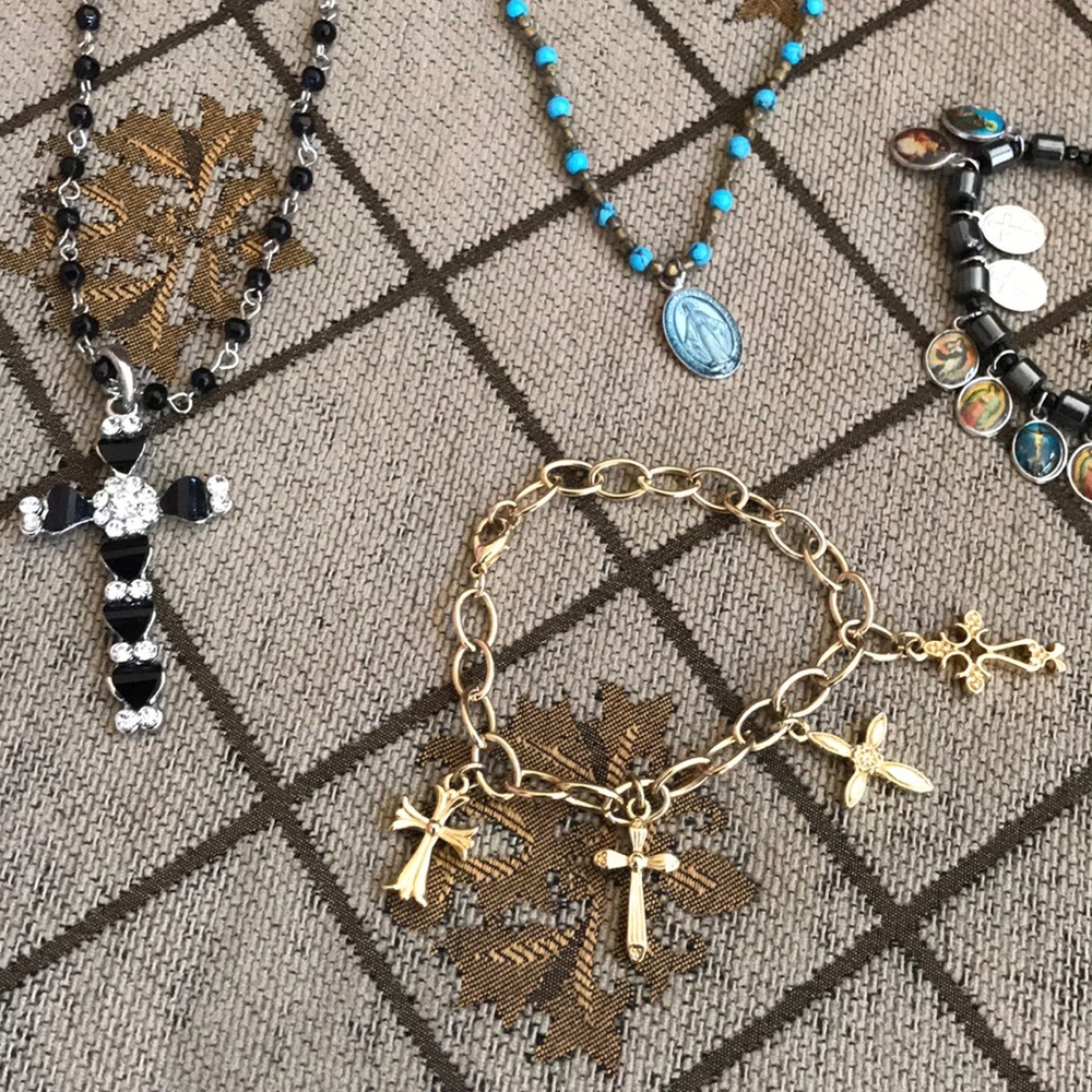 Religious Jewelry Bundle Cross Bracelets Necklaces
